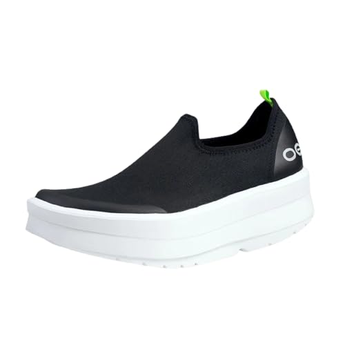 OOFOS OOmega eeZee Low Recovery Shoe White & Black - Womens Size 5