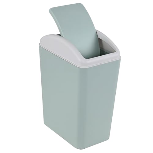 Caneca de basura plástica compacta 15 L con tapa basculante verde