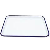 Fenical Emailliertes Backblech 27x19cm Multifunktionale Bratform aus Verschleißfestem Emaille Hitzebeständig und Lebensmittelecht Rechteckige Ofenform für Kuchen und Familienessen