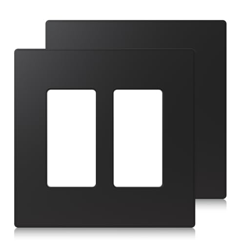 ELEGRP 2-Gang Screwless Matte Black Wall Plate