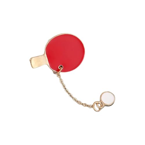 Cartoon Sports Balls Brooch Creative Shirt Lapel Pins with Chain Jewellery Badminton Pingpong Brooch for Boy Badminton Pingpong 