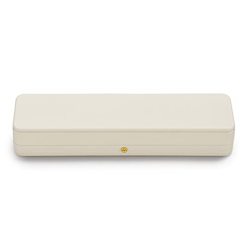 Oirlv Premium Leather Necklace Box White Necklace Presentation Box Velvet Interior Long Chain Bracelet Necklace Storage Case