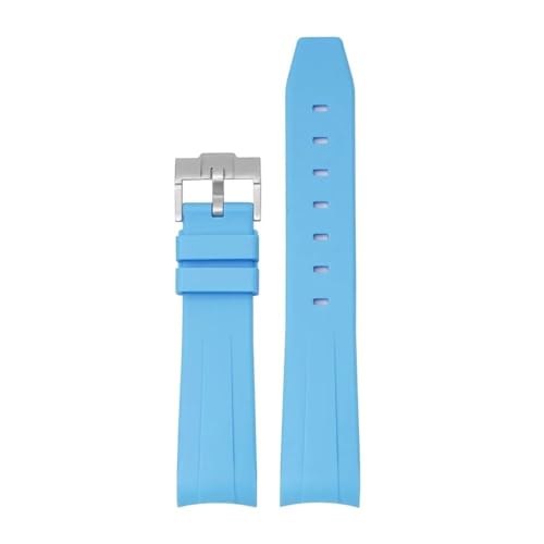 HCPHCVEVVK Correa de goma de TPU for Swatch X Fit for Omega Joint Moon Swatch Extremo curvo Pulsera de reloj deportivo Fit for Rolex Water Ghost Daytona 20 mm(Light blue)