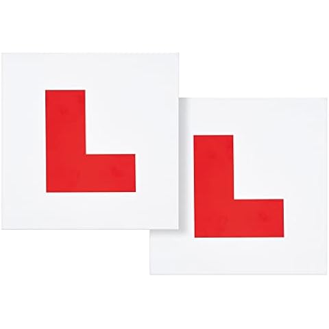 ZOUIQSS Fully Magnetic Car L-Plates for Car Magnetic Extra Thick Strong Learner Plates,2 Pack Magnetic Red L Plate L sign Stickers For Car Learning Drive,No Blow off,No Scratching Cover