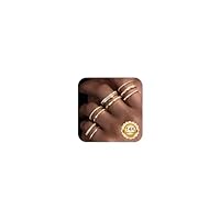 CASSIECA 9Pcs Ringe Set für Damen, Gold Stack Ringe mit Kubischer Zirkon Daumen Ring Fingerring Verlobung Versprechen Offene Ring Schmuck für Freundin Frau Mom