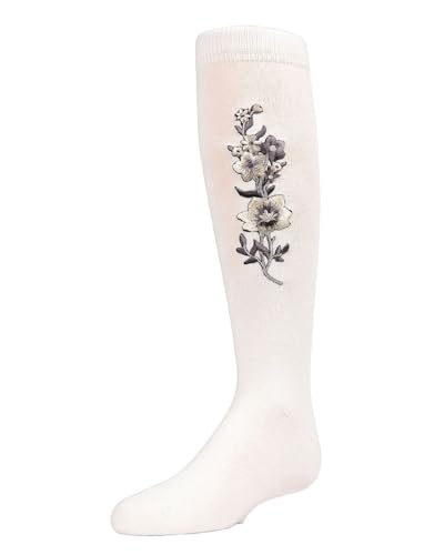 MeMoi Girls' High Climbers Embroidered Floral Knee-High Socks