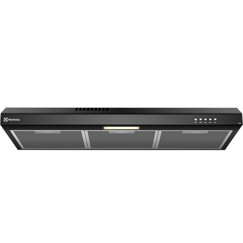Electrolux DE8SB Depurador de Ar 80 cm com Iluminação LED e Filtragem Dupla, Preto, 200 m³/h, 3 Velocidades