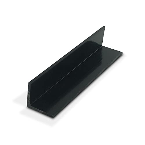 Image of Outwater Plastics Black 1-1 /2 Inch X 1-1 /2 Inch X 1 /8 Inch Thick Rigid Plastic Extruded 90 Degree Angle 48 Inch Lengths (Pack of 3)