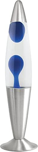 Almineez Magic 16 Lava Lamp  Aluminium Soothing Colour Motion - Classic Novelty Retro Fun Gadget Gift for Home Bedroom Office Desk Table Decoration Mood Relaxation Light (Red Lava / Blue Liquid)