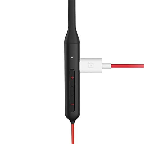 One+ Bullets Wireless Z Bass Edition In-Ear Earphone With Mic, Passive Noise Cancellation (Bluetooth 5.0, Quick Switch) (Reverb Red) #TOP4