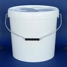 Bucket with Lid 25L | Airtight Plastic Bucket with Metal Handle | Suitable for Food Storage | Solid and Liquid Storage | 35 Diameter x 41 cm, White