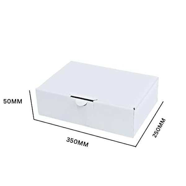 50x Maxibriefdozen verzenddozen vouwdoos vouwdoos maxibrief karton 350 x 250 x 50, wit, MB-5