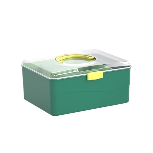 Scatola portaoggetti domestica con maniglia scatola medica con scomparti kit di pronto soccorso contenitore vuoto per medicinali con serratura verde