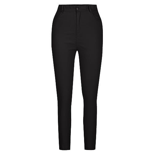 Women's Slim Fit Stretchy Denim Pants High Waist Skinny Tummy Control Jeggings Button Butt Lifting Jeans Trousers3