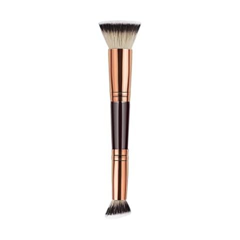 Foundation Brush,Double-ended Make Up Brushes,2 in 1 Angled Contouring Buffer Brush for Liquid Coundation,Concealer,Blending,Blush,Loose Powder,Contour Shadow,Sunscreen Cover