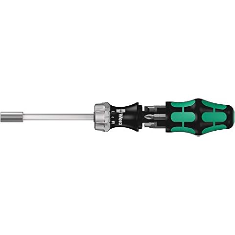Wera 05073661002 Kraftform Kompakt 27 RA Slotted Ratcheting Screwdriver, 1/4" Head, MULTI Cover