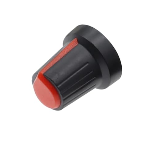 Capuchon de potentiomètre WH148 rouge en plastique 15x17mm pour axe 6mm
