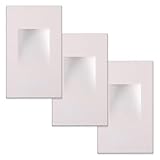 Ciata LED Stair Lights - 3 CCT Options (3000K/4000K/5000K) | 3 Watt Step Lights for Indoor and Outdoor Stairs | Ideal for Home Theater and Outdoor Stairway Lighting | White Finish, Vertical - 3 Pack