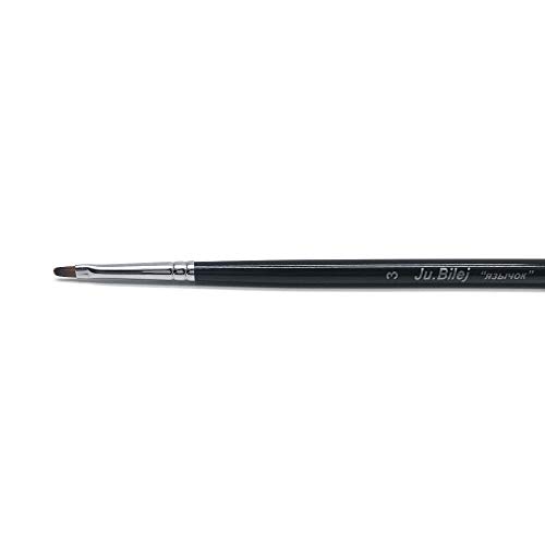 Roubloff Oval nail art brush Ju.Bilej, Kolinsky sable hair, gel polish
