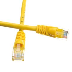 [Pack of 2] Cat5e Yellow Copper Ethernet Patch Cable, Snagless/Molded Boot, POE Compliant, 20 Foot