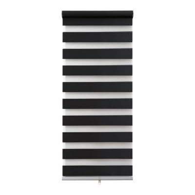 GoodHome Store Enrouleur Jour/Nuit sans perçage Keston Noir 55 x 180 cm