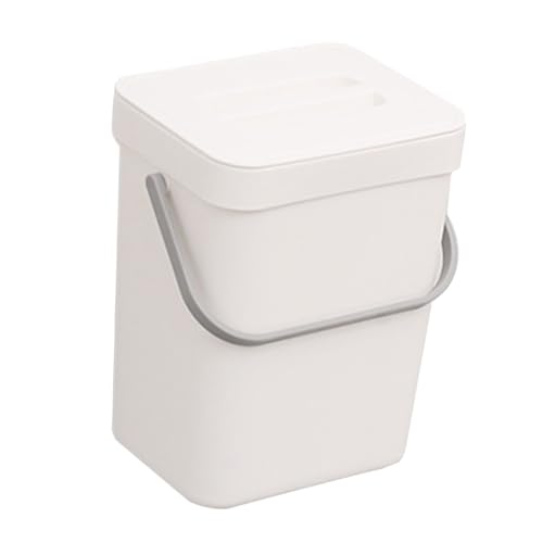 Caneca de basura rectangular blanca para cocina y baño