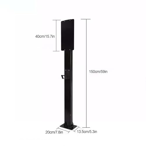 Support de borne de recharge véhicule électrique fixe blanc 170cm - 7