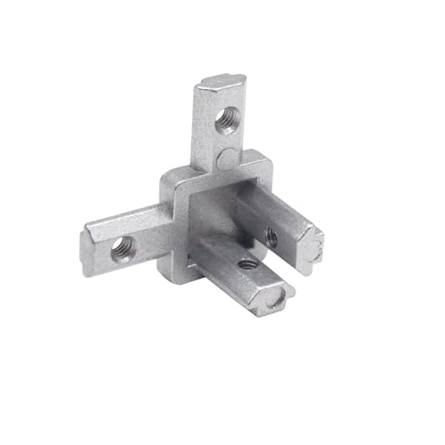 Image of 12pcs 2020 3-Way Angel Bracket Corner Connector 2020 A num Extrusion Hardware T-Slot Accessories V-Slotted with Screws for 2020 A num Profile 3D Printer Frame Parts Silver