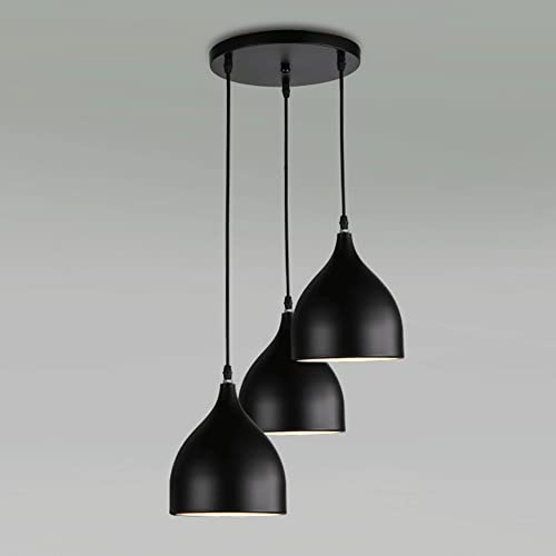 Lampes suspendues minimalistes modernes lustre E27 noir - 2