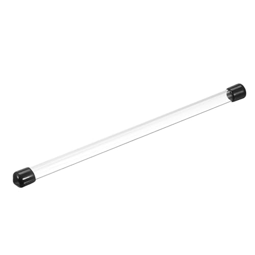 Image of PATIKIL Clear Rigid Tube Round Plastic Tubing with Black Rubber Caps Polycarbonate Water Pipe, 305mm / 12 Inch Length, 7mmx8mm /0.28 inchx0.31 inch, 1 Set