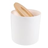 OSOLADY Porta Carta Igienica Rotondo Coperchio in Bambù Scatola di Fazzoletti Riutilizzabile per Bagno e Cucina Organizer Verticale Salvaspazio Fondo Stabile e Apertura Superiore