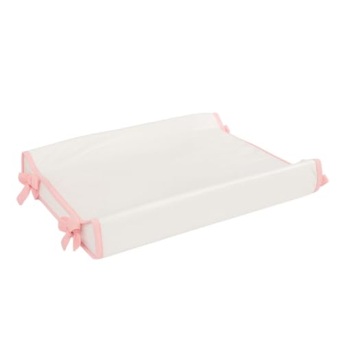 Trocador Americano Bebe Comoda Fralda Com Abas Impermeavel Anatomico Com Capa Plástica Algodão Macio Palha com Rose (65cm x 40cm)