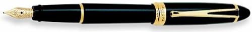 Aurora 02123 B12/N-EF IPSILON DELUXE BLACK FOUNTAIN PEN 14KT GOLD NIB Extra Fine Nib
