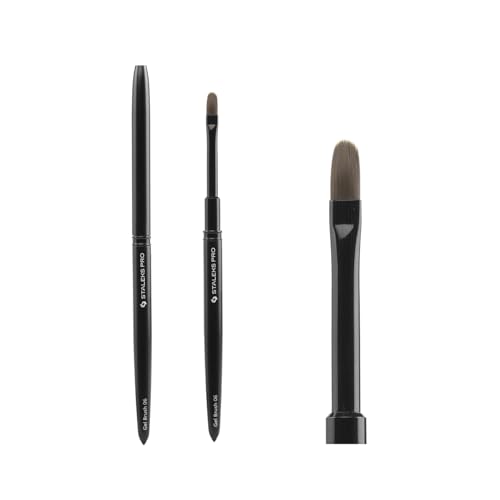 STALEKS PRO Expert Gel Brush Oval 6mm wide x 11mm nail art Builder Gel Application Expert 6/11mm professional brushes for salon use NBE-06