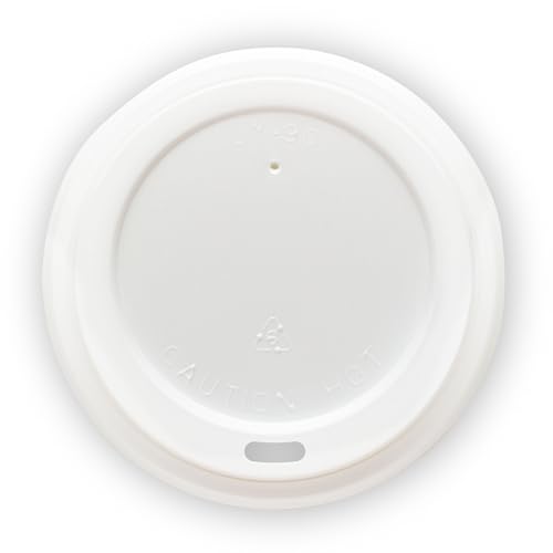 [1000 COUNT] HAKOWARE 90mm Diameter Premium White Plastic Lids for Standard Size Hot Paper Cups, Fits for 10-24oz Cups