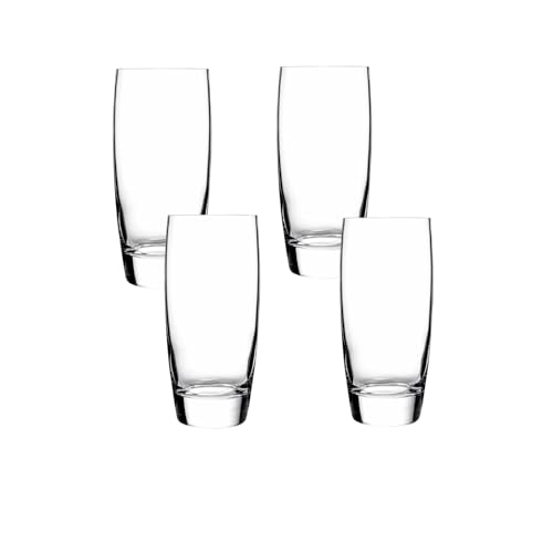 Luigi Bormioli Michelangelo 20 oz Beverage Glasses – Large Capacity, Crystal-Clear Design – Fine Laser-Cut Rims, Ideal for Various Beverages, Dishwasher Safe, Made in Italy (Set of 4)
