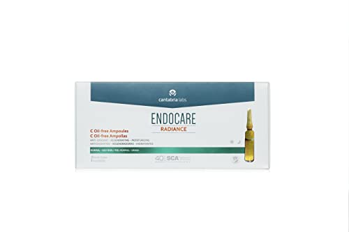 Endocare Radiance C Oil-free - Ampollas Faciales Antiedad, Regeneradoras y Antioxidantes de Alta Tolerabilidad, para Pieles Normales y Grasas, 10 Unidades