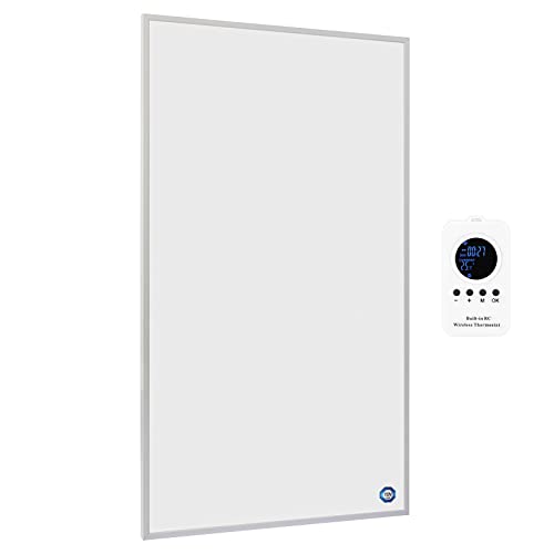 Hocosyme Infrarotheizung mit Thermostat 600 Watt, Infrarotheizung Wandmontage bis 120 Grad Celsius für 3- 15㎡- 1- 3 Min auf Betriebstemperatur- TÜV- mit Fernbedienung