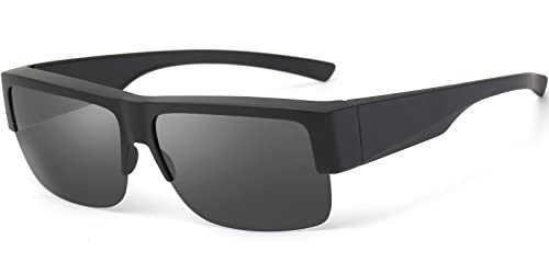 CAXMAN Fit Over Glasses Sunglasses for Men & Women Polarized Lens 100% UV Protection
