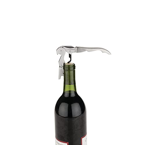 True Truetap Double Hinged Waiter’s Corkscrew, Stainless Steel Wine Key Bottle Opener With Foil Cutter #TOP6