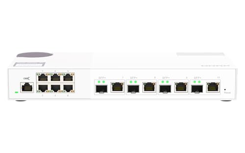 Image of QNAP 10-Port 10GbE Layer 2 Managed Switch with 4 x 10GbE SFP+ /RJ45 Combo and 6 x 2.5GbE RJ45 Ports (QSW-M2106-4C-US)