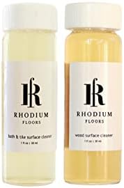 natural surface cleaner reusable glass bottle and vial concentrate for wood and bath & tiles (Refill Kit)