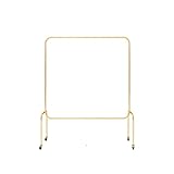 QTFBYT Bodenmontierte Kleiderstange, schwenkbare Bremsrollen können Garderobenständer bewegen, für Bekleidungsgeschäfte in Einkaufszentren, Metall/Golden / 120x40x160cm Happy Life