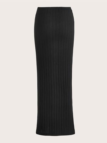 High Waist Knit Elegant Long High Waist Plain Skirt 2025 Fashion Skirts for Women2