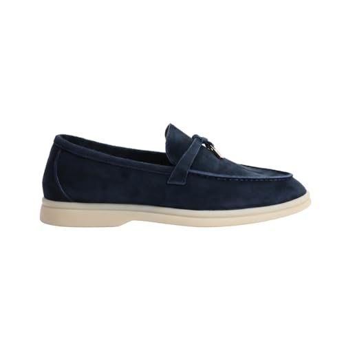 Image of Women's Summer Charms Suede Loafers - Premium Sheepskin Unlined Upper,Classic or Styles with Metal Detail for Casual, Office, Travel & All Day Wear