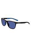 columbia men's sunglasses river chill - matte black & blue with polarized blue mirror lens