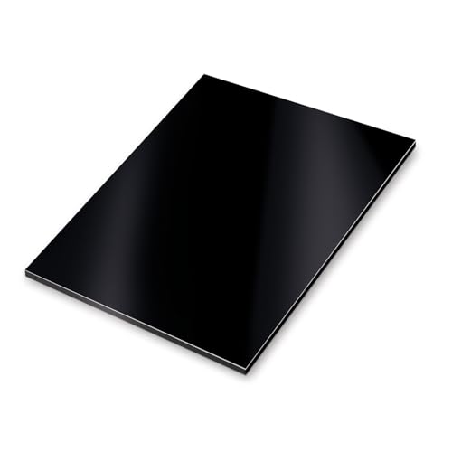 Panneau composite en aluminium noir iSecur I 15 x 20 cm I panneau en aluminium résistant aux intempéries I pour modélisme stands d’exposition...
