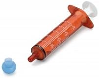 Baxa Exactamed Oral Syringe with Cap, 5ml, Amber, Box of 50