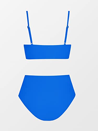 Image of CUPSHE Women's Bikini Sets Two Piece Swimsuit High Waisted V Neck Twist Front Adjustable Spaghetti Straps Bathing Suit
