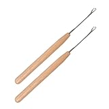 Gancho de ganchillo con mango de madera de 2,6 mm para ocultar extremos de hilo y coser en proyectos de costura a mano, práctico gancho de metal para proyectos de tela